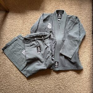 Gray Martial Arts Gi with Traditional Design